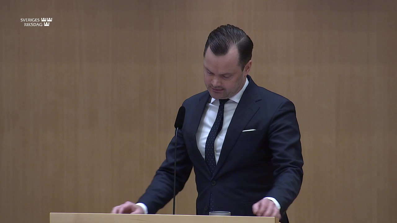 Stillbild från Debatt om förslag: 2022 års redogörelse för tillämpningen av lagen om särskild utlänningskontroll