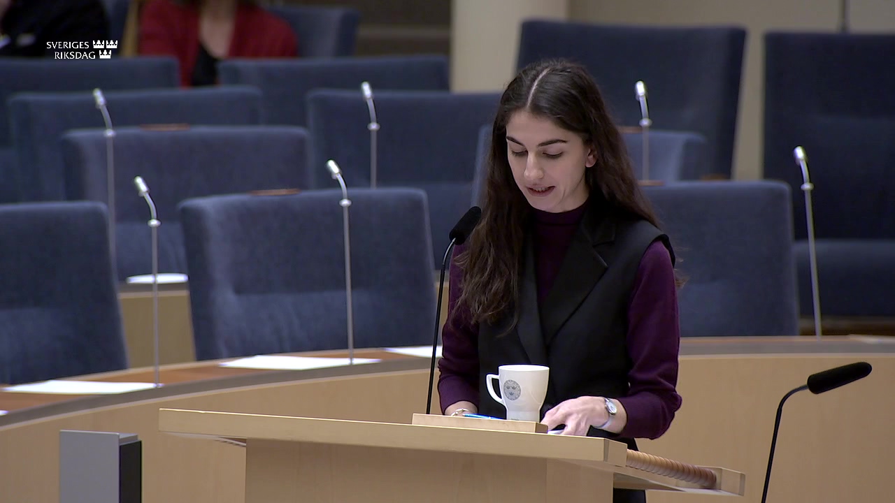Stillbild från Interpellationsdebatt: Utbyggnad av havsbaserad vindkraft 
