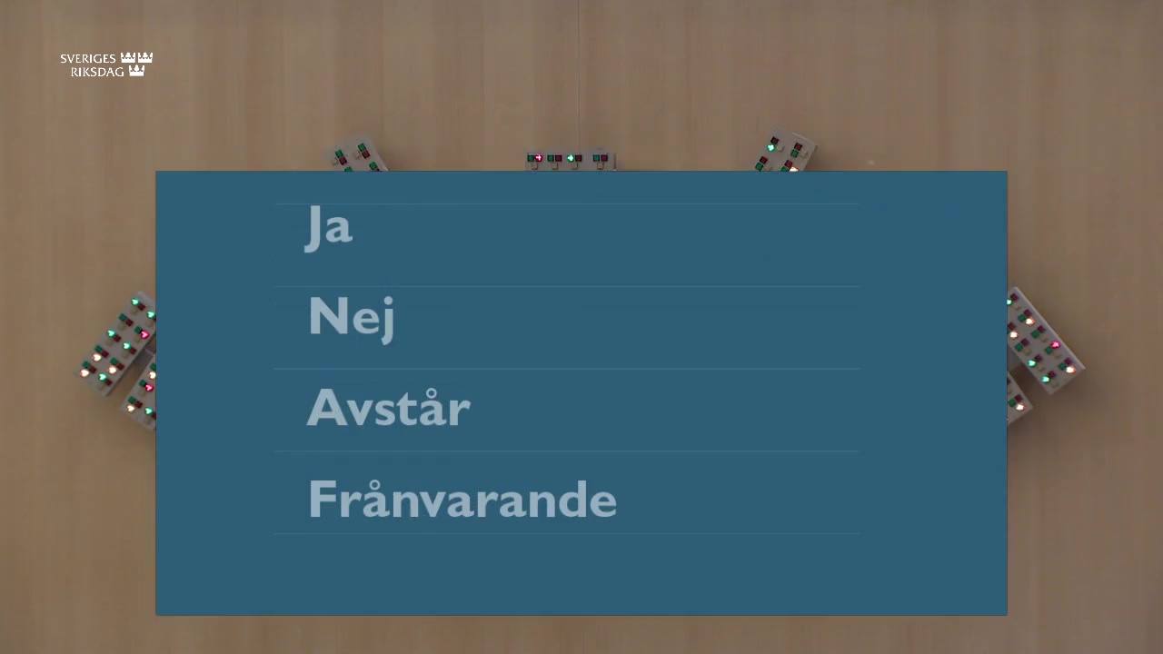 Stillbild från debatten i kammaren