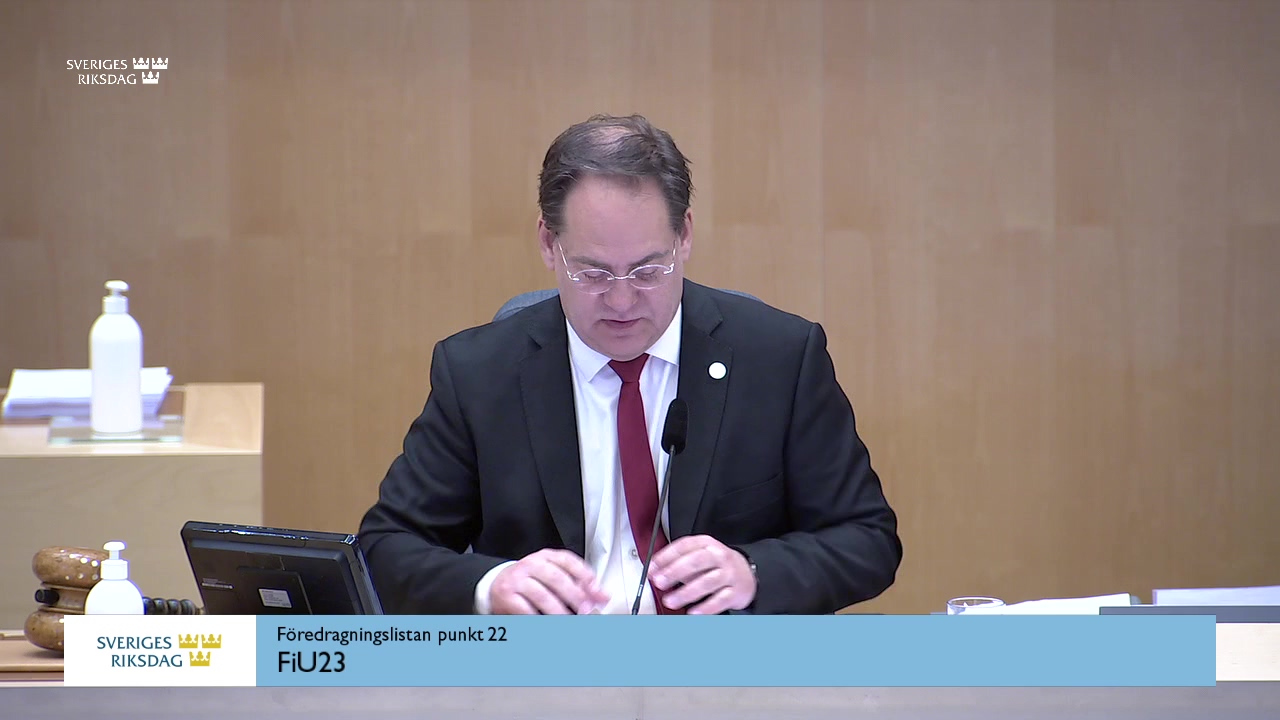 Stillbild från Debatt om förslag: Riksbankens årsredovisning och förvaltning 2022