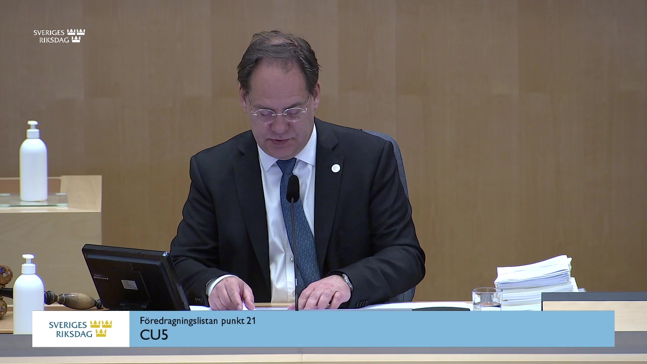 Stillbild från Debatt om förslag: Riksrevisionens rapport om Konsumentverkets tillsyn av marknadsföring och avtalsvillkor