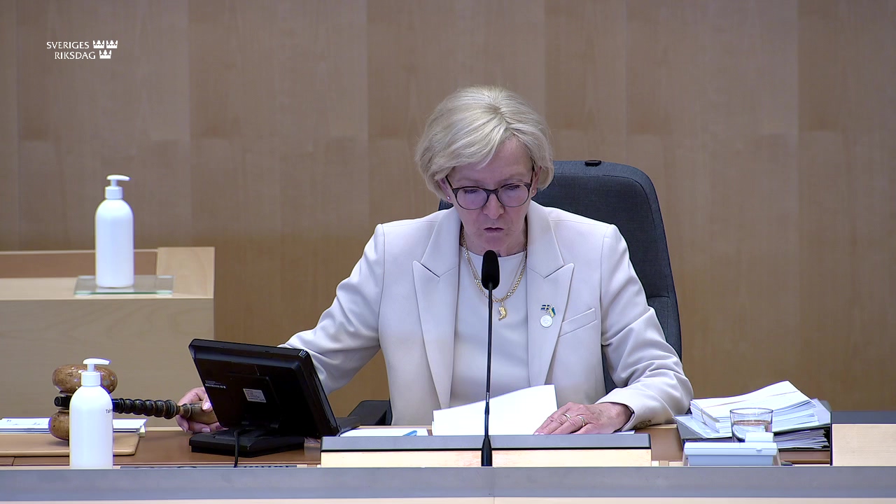 Stillbild från Debatt om förslag: Ändrad placering av betalstation för trängselskatt i Hagastaden