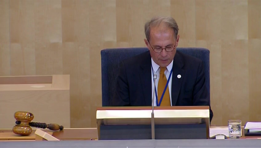 Stillbild från debatten i kammaren
