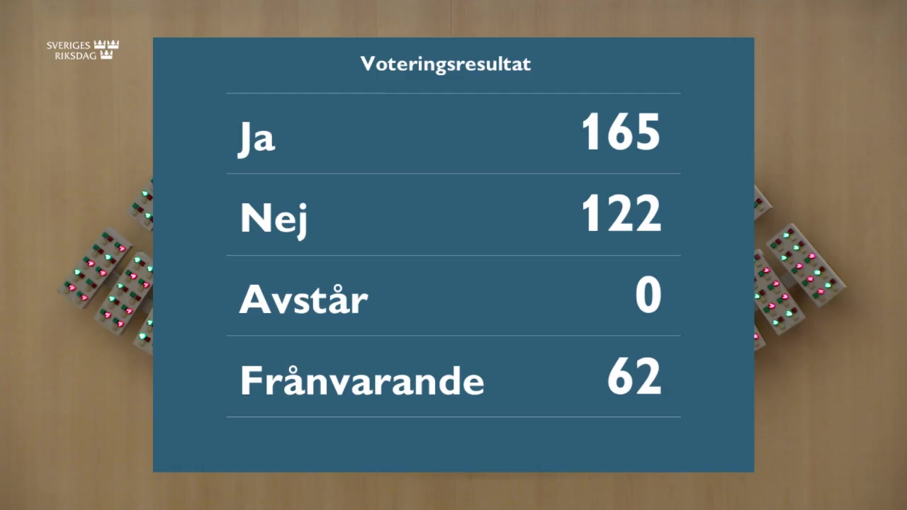Stillbild från debatten i kammaren