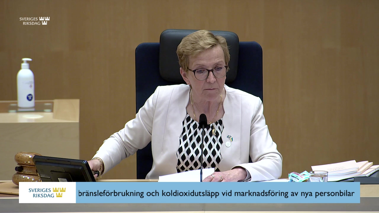 Stillbild från debatten i kammaren