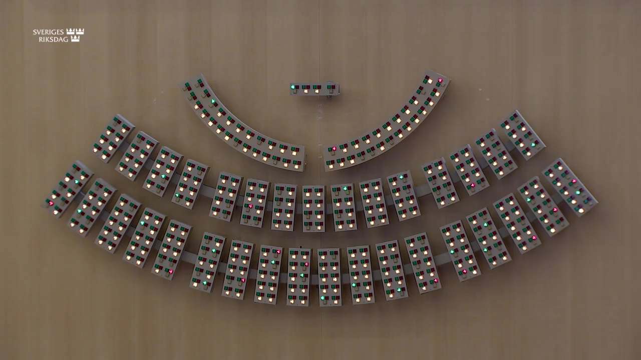 Stillbild från debatten i kammaren