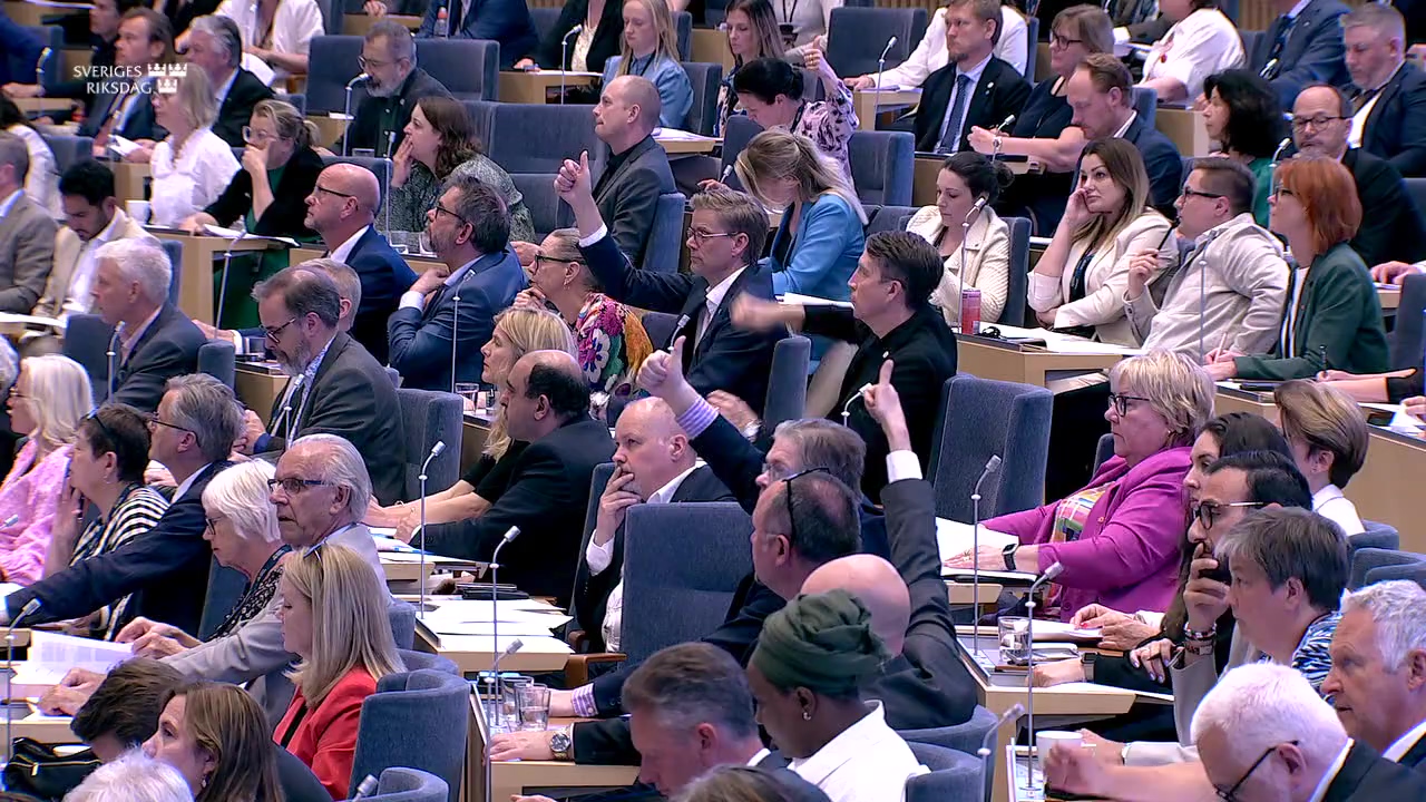 Stillbild från debatten i kammaren