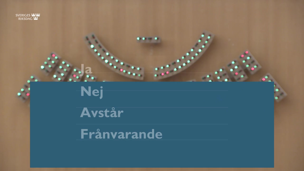 Stillbild från debatten i kammaren