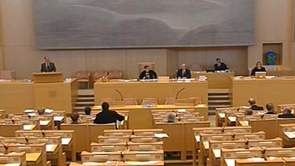 Stillbild från debatten i kammaren