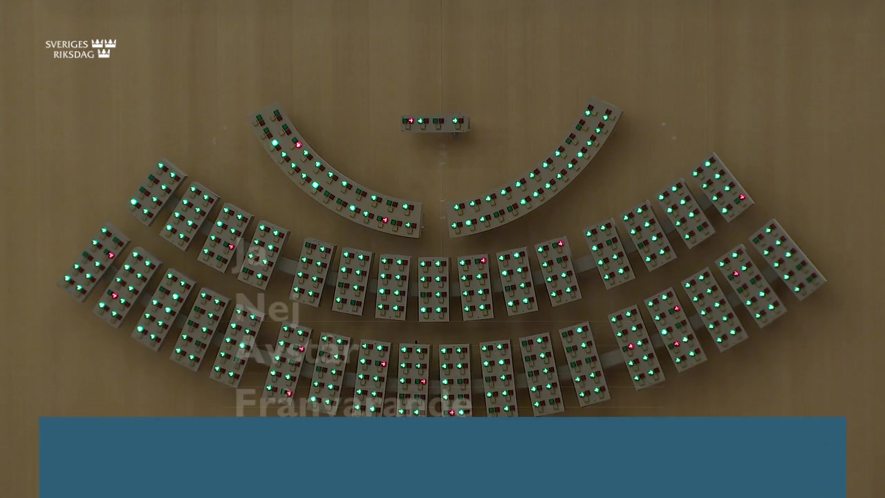 Stillbild från debatten i kammaren