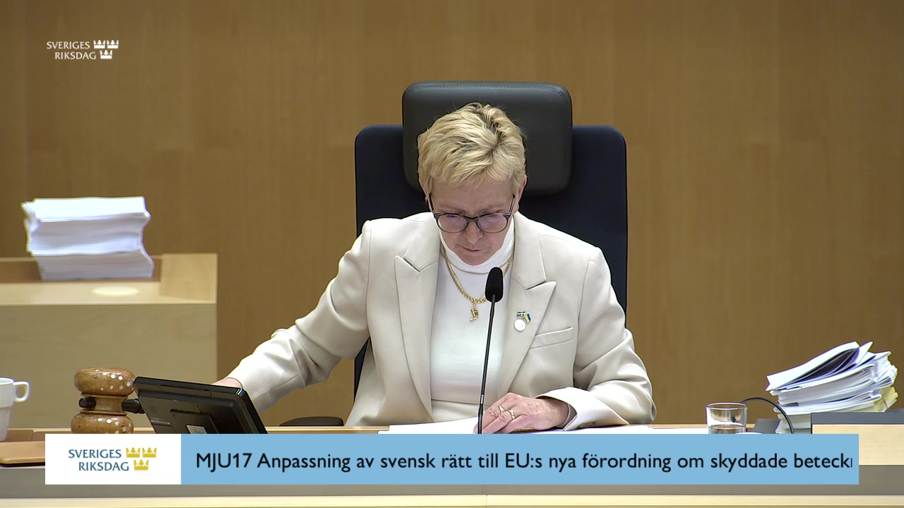 Stillbild från debatten i kammaren