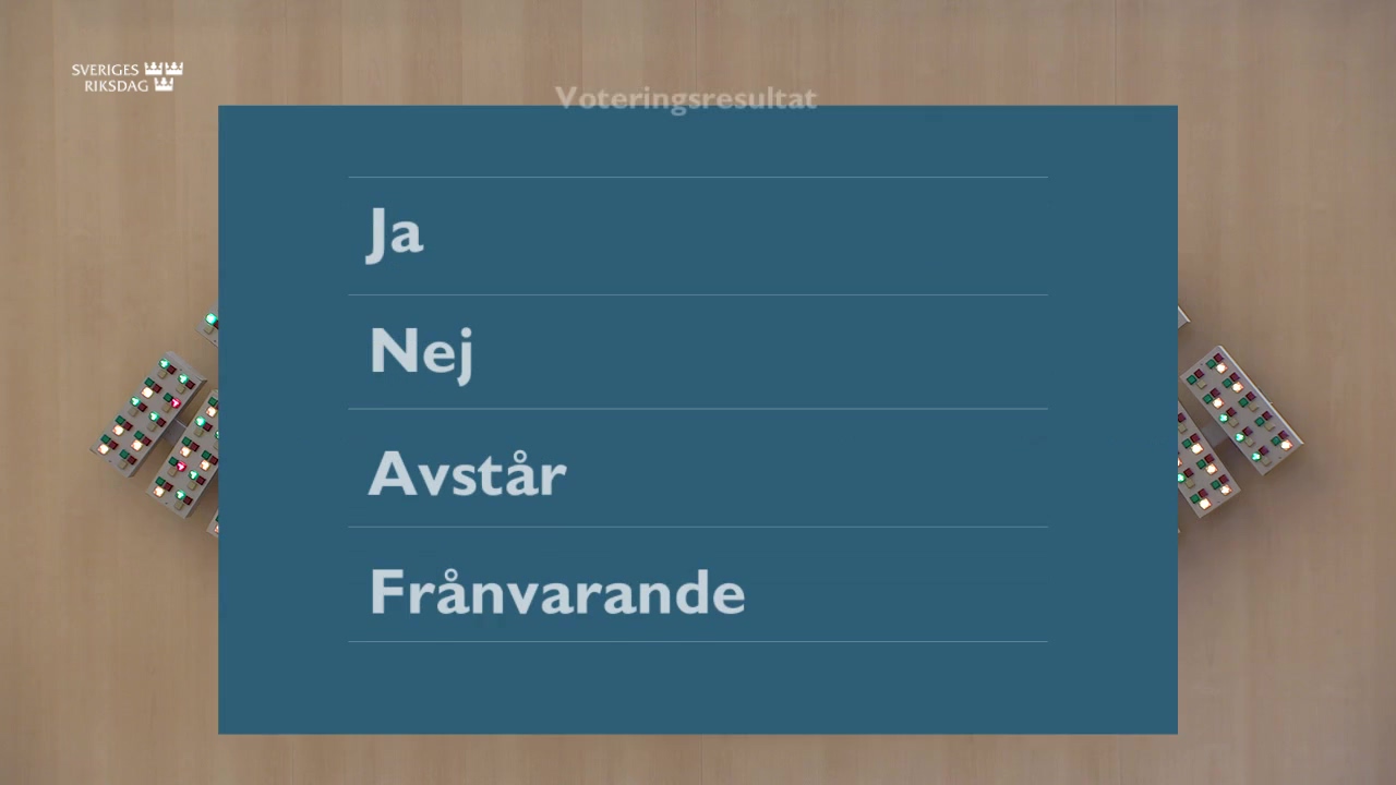 Stillbild från debatten i kammaren
