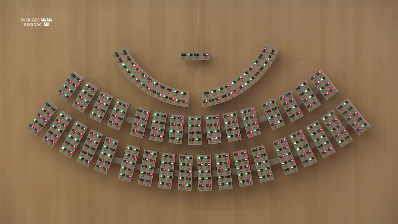 Stillbild från debatten i kammaren