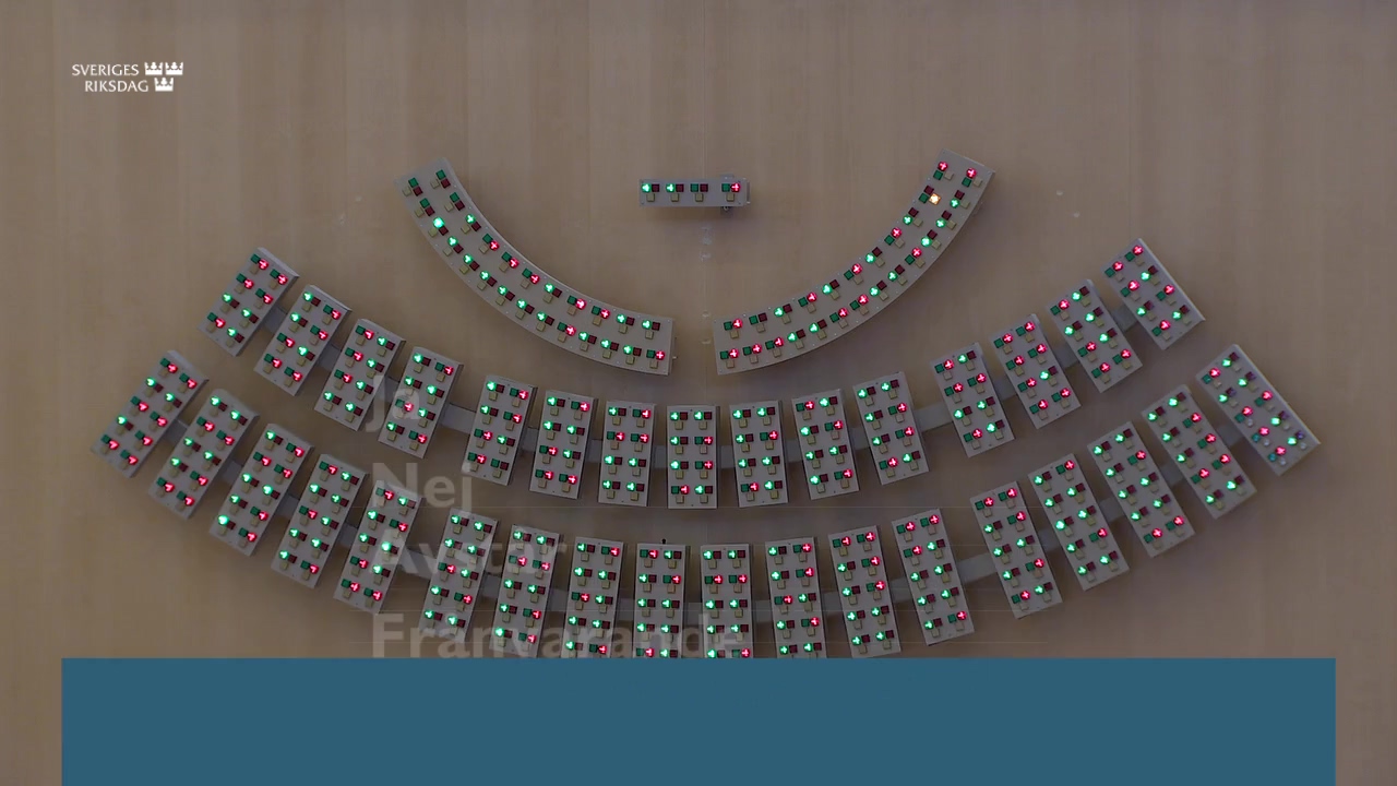 Stillbild från debatten i kammaren