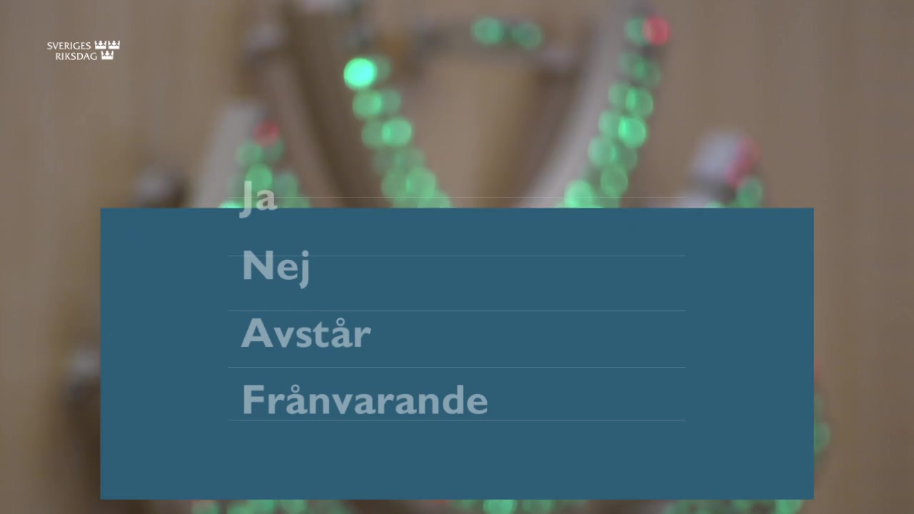 Stillbild från debatten i kammaren