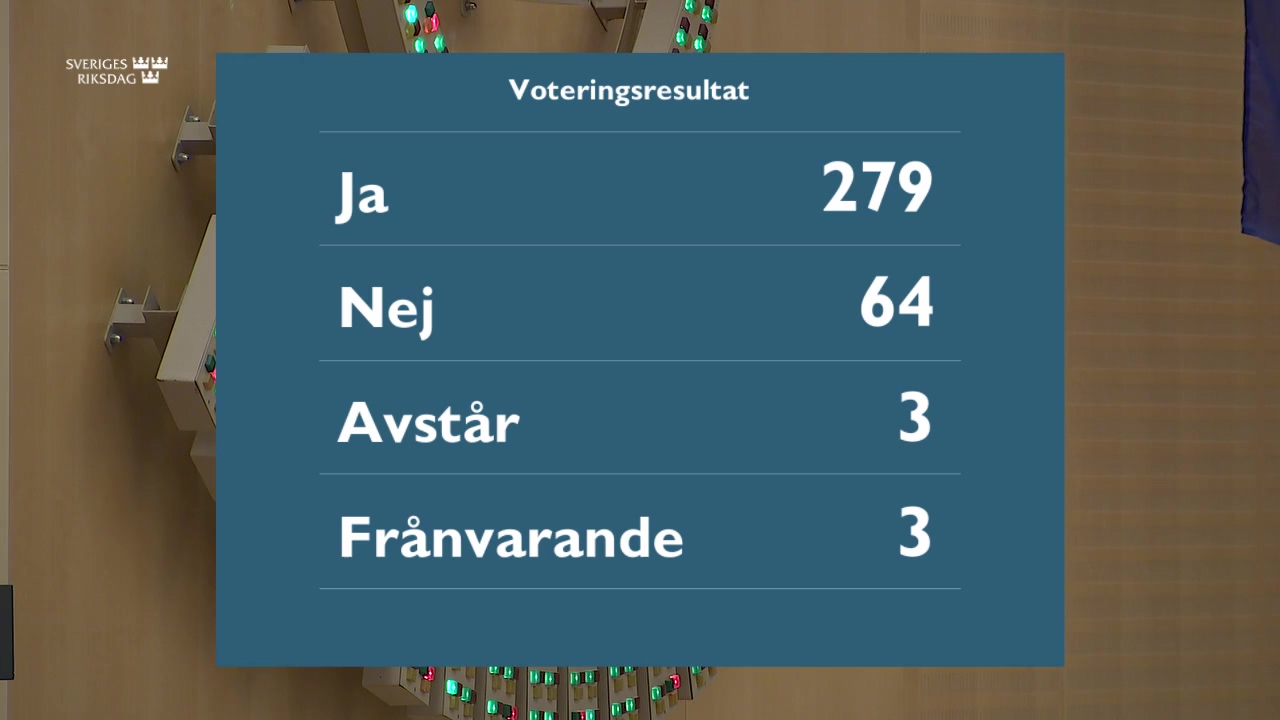 Stillbild från debatten i kammaren